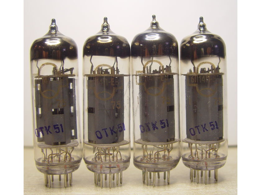 Russian NOS 7189/6P14P-EB/ EL84/6BQ5/1975 year/O-Getter matched quad.4tubes.Rare!