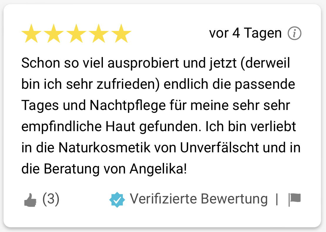 Bewertung 1 Unverfaelscht Naturkosmetik