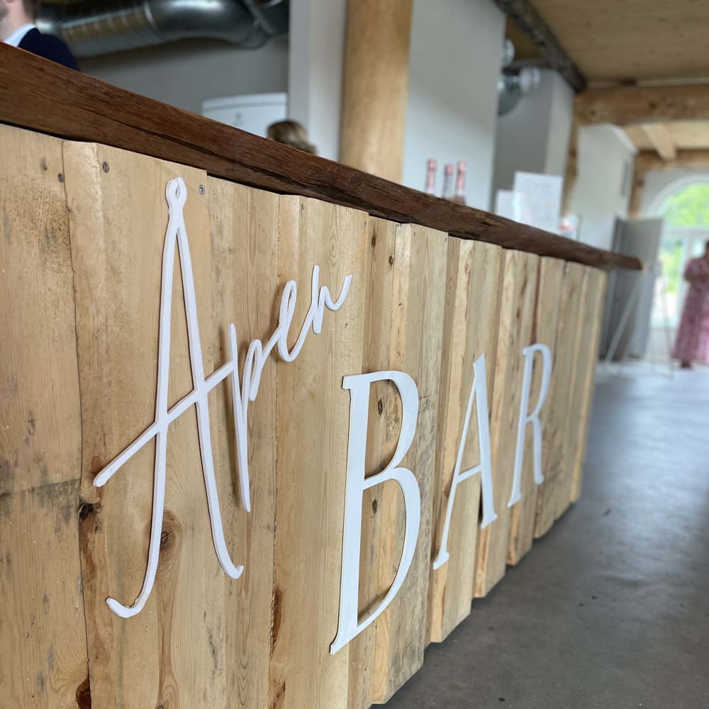 Skilt til bryllup og fest