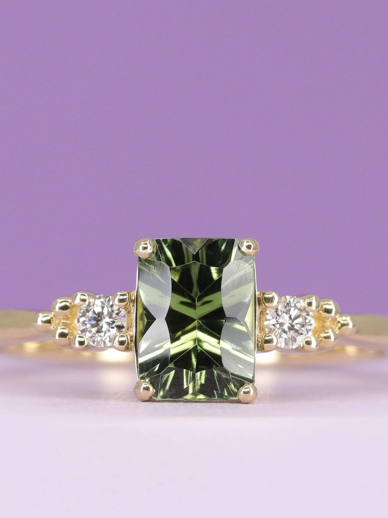 Tourmaline trilogy ring