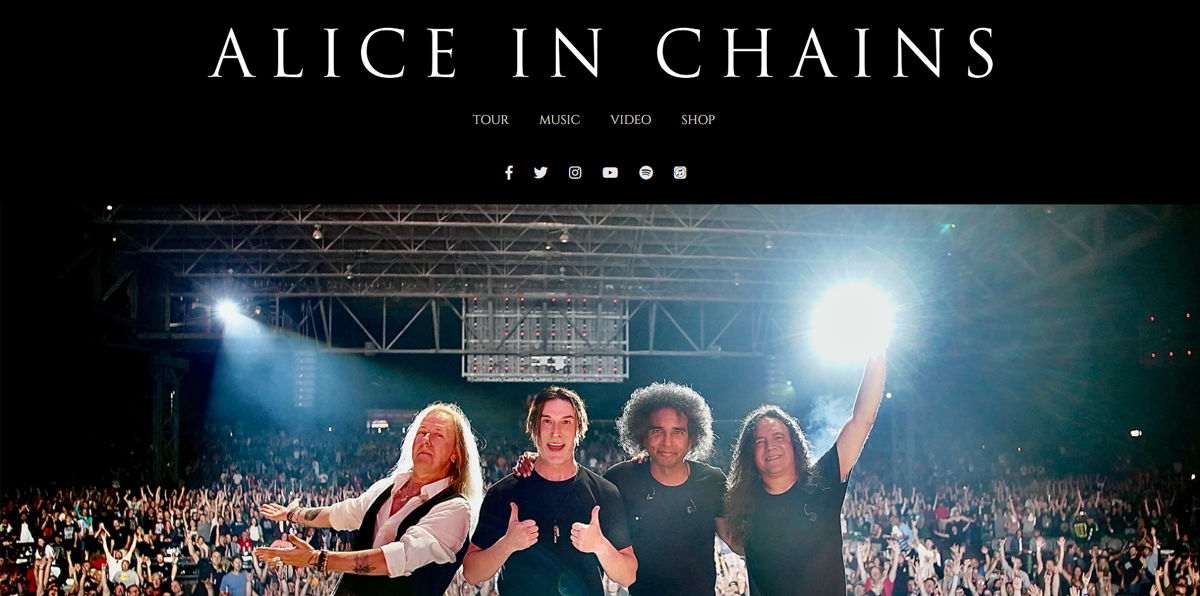 Screenshot of Alice In Chains, from the band websites collection.