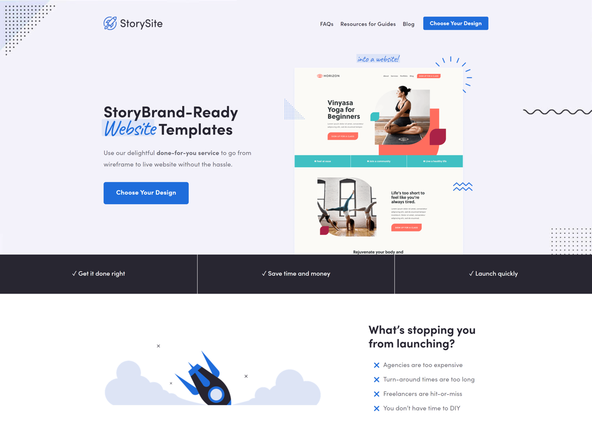 Screenshot of StorySite, from the ecommerce websites collection.