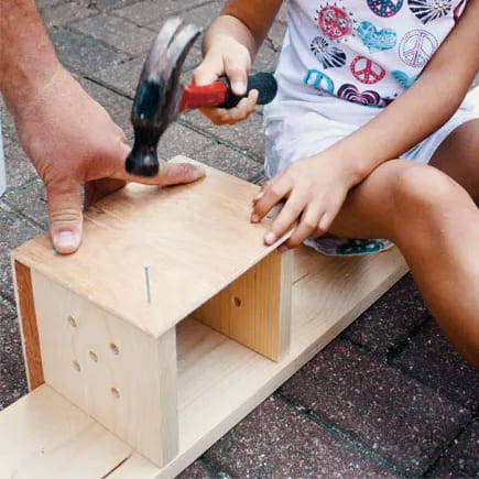 simple wooden birdbox homemade
