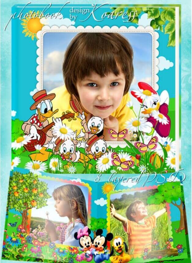 Детская фотокнига с известными персонажами мультфильмов Диснея