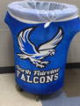trash can with a logo North Fairview Falcons