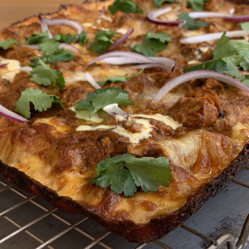 Butter Chicken Sourdough Detroit Pizza - 1 Slice - SAT only