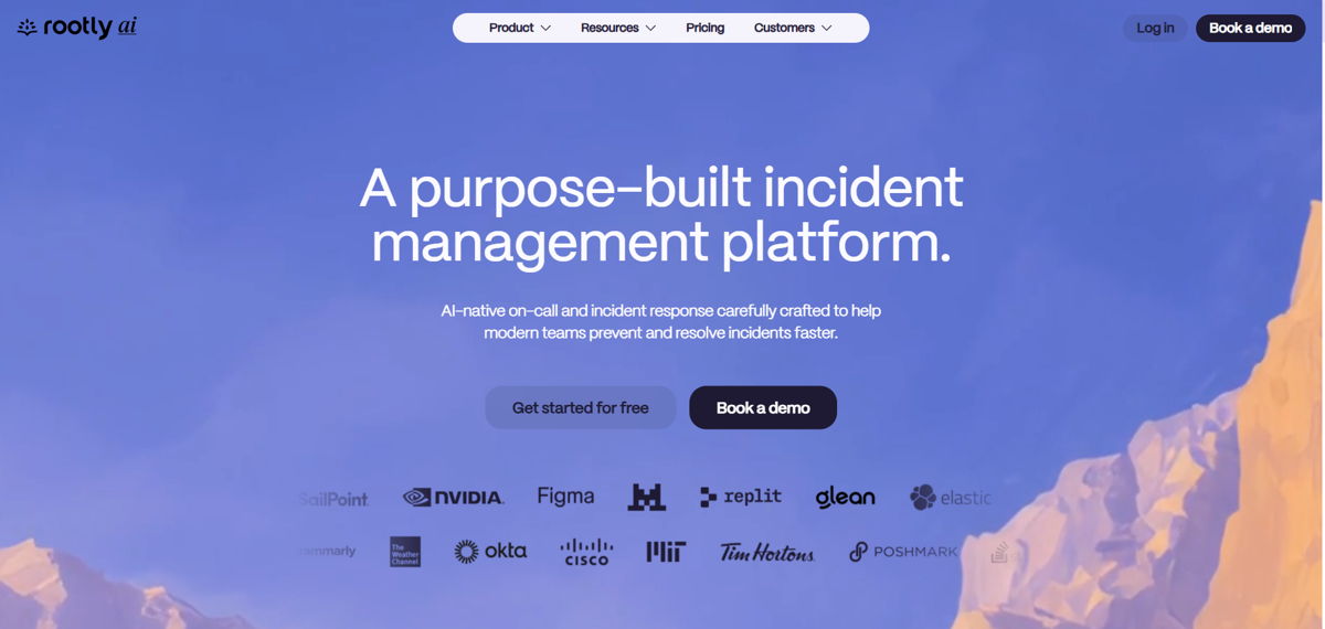 Screenshot of Rootly , from the ai company websites collection.