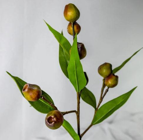 Green Gum Nut Spray - Realistic Artificial Flowers and Greenery - Image 2
