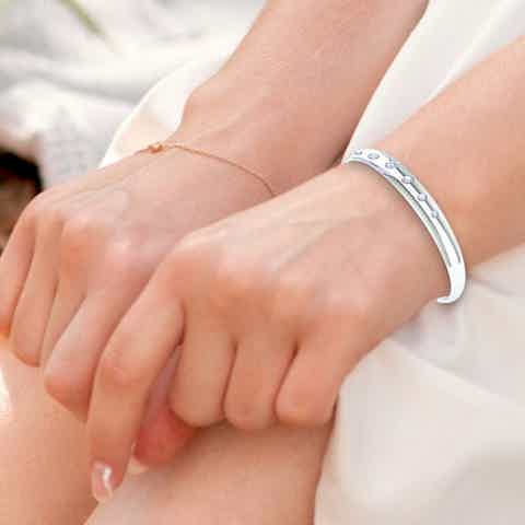 Platinum and diamond bangle - Pobjoy Diamonds