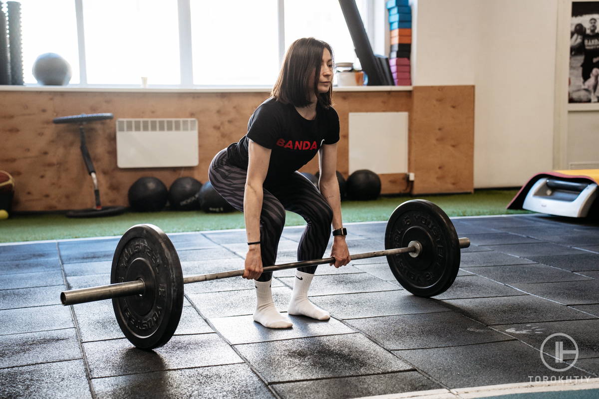 female athlete training in gym