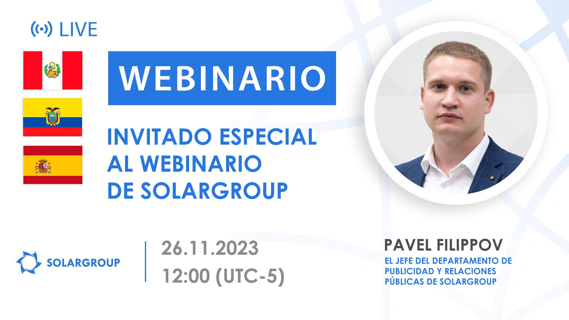 Ecuador. Invitado especial al webinario de SOLARGROUP