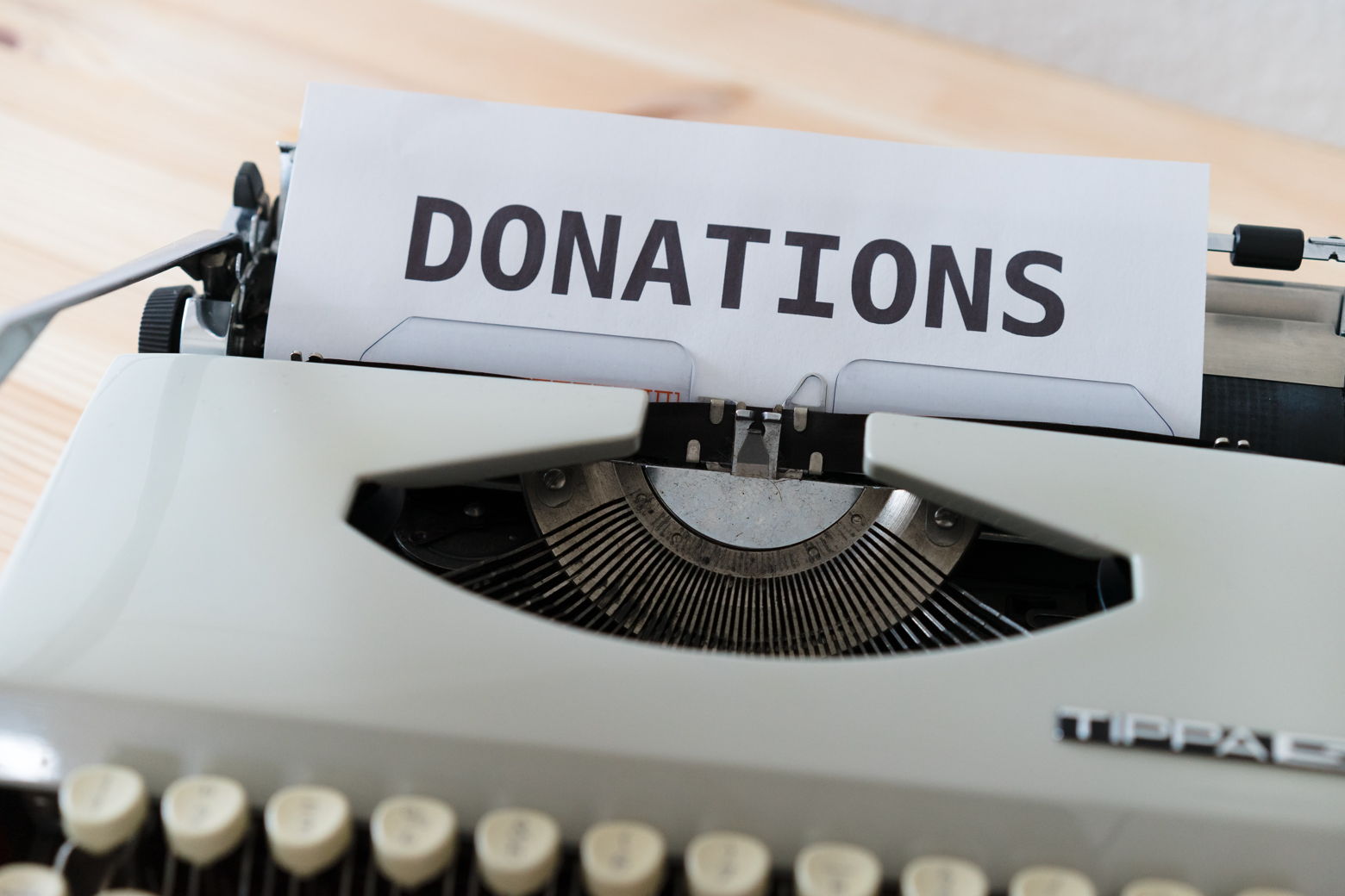 Donations in typewriter