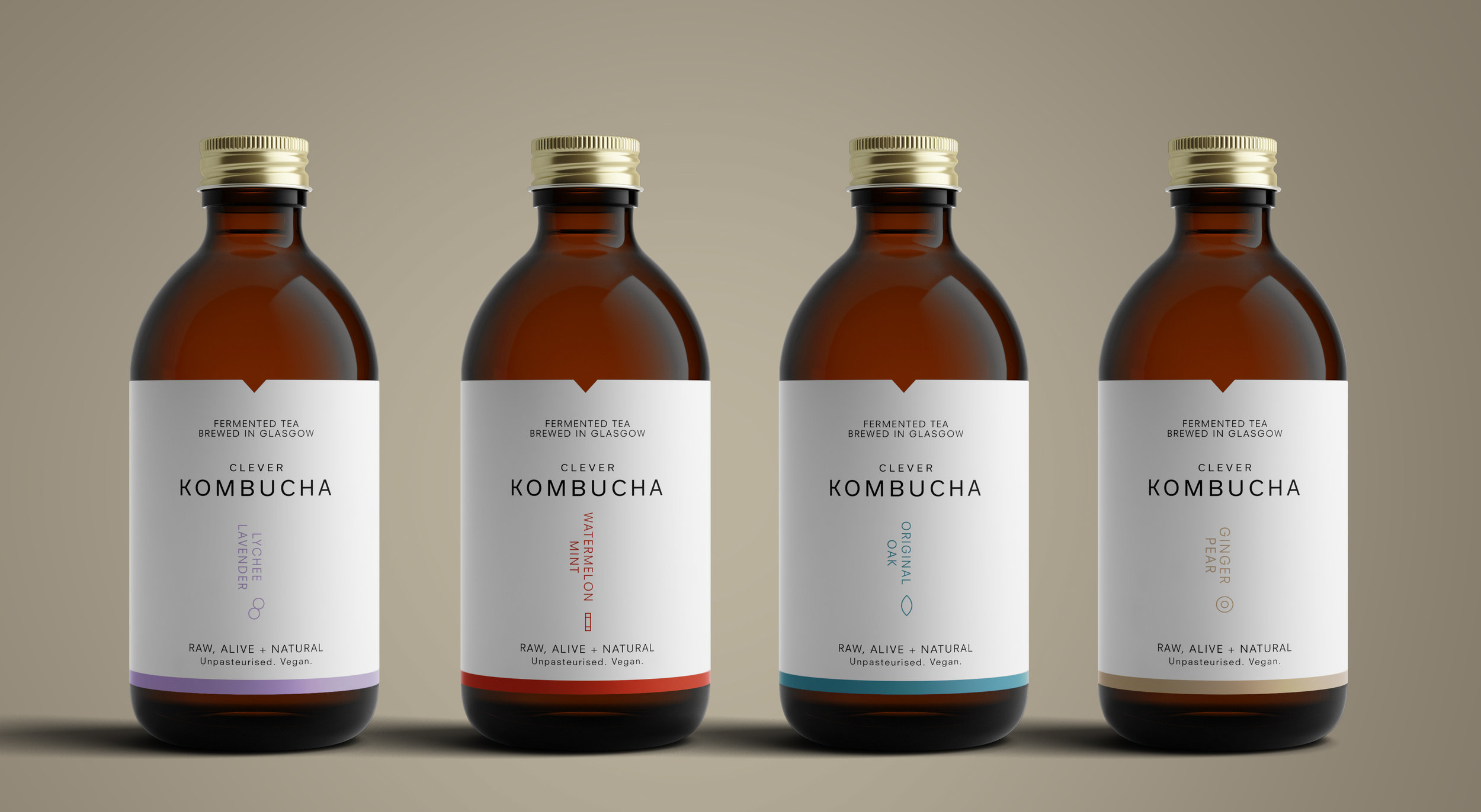 Download Clever Kombucha Stands Out With Minimalistic Labels | Dieline