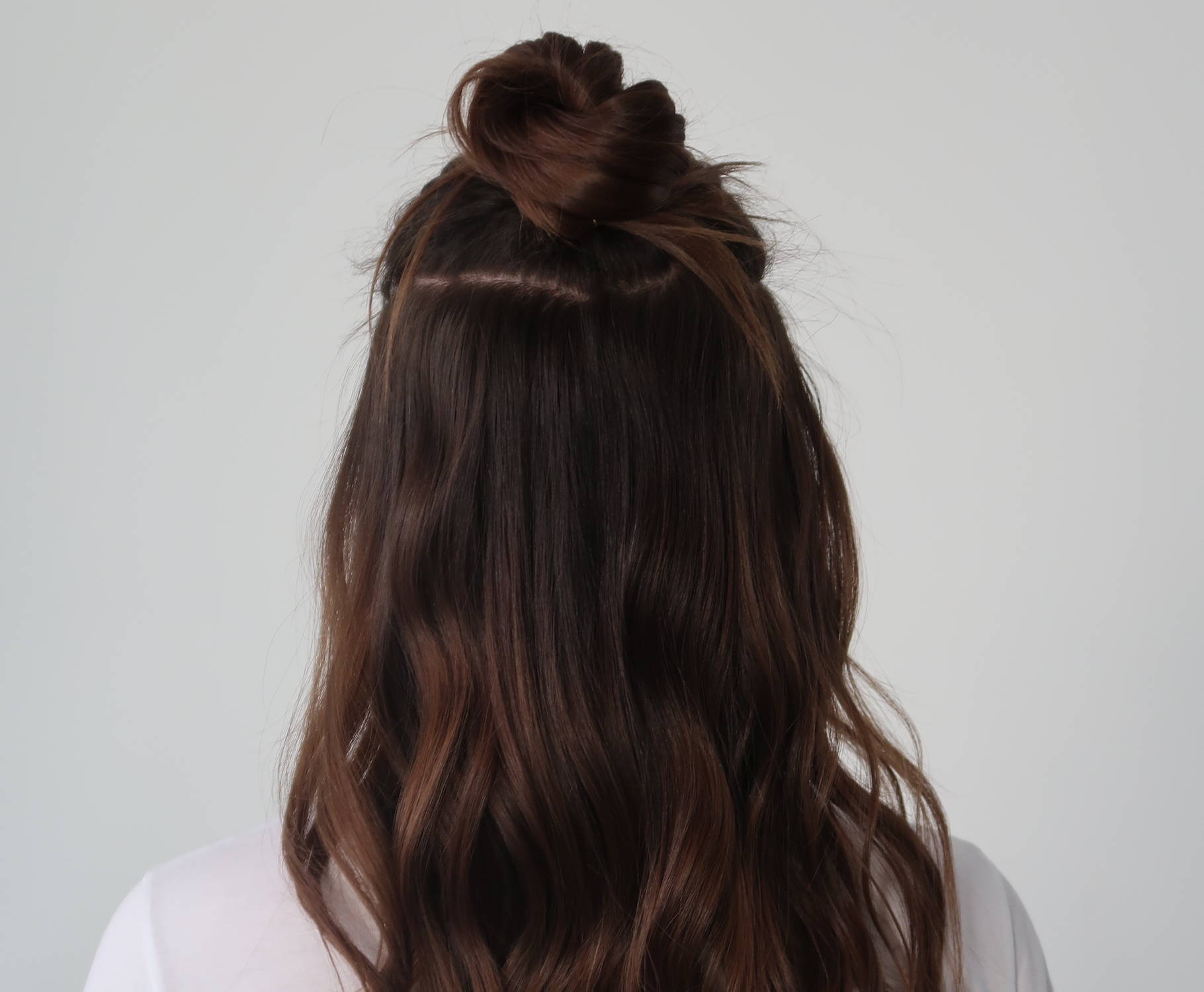 Half up bun winter hair tutorial hairstyle