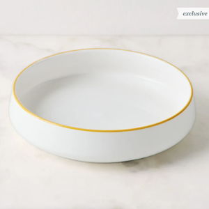 Dansk Kant Dinnerware, Low Bowls (Set of 4), Yellow/White