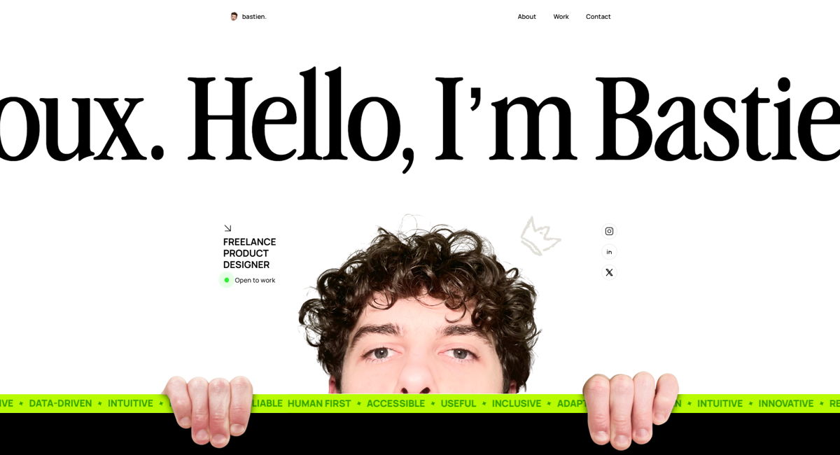 Screenshot of BASTIEN MOIROUX, from the cool websites collection.