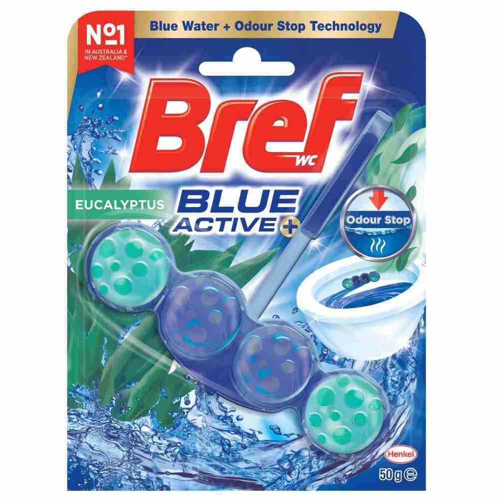 Bref Blue Active Eucalyptus, Rim Block Toilet Cleaner, 50G - Image 2