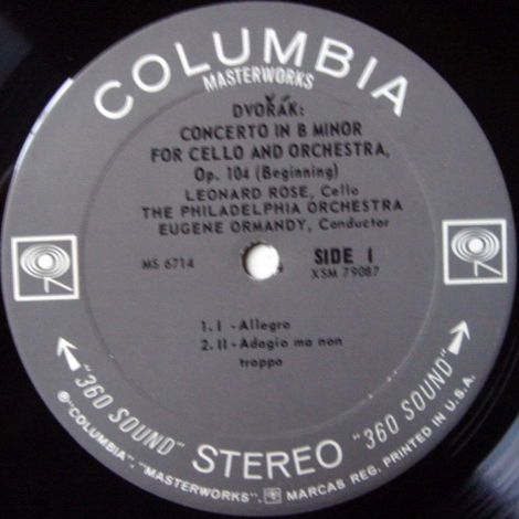 Columbia 2-EYE / ROSE-ORMANDY, - Dvorak Cello Concerto,...