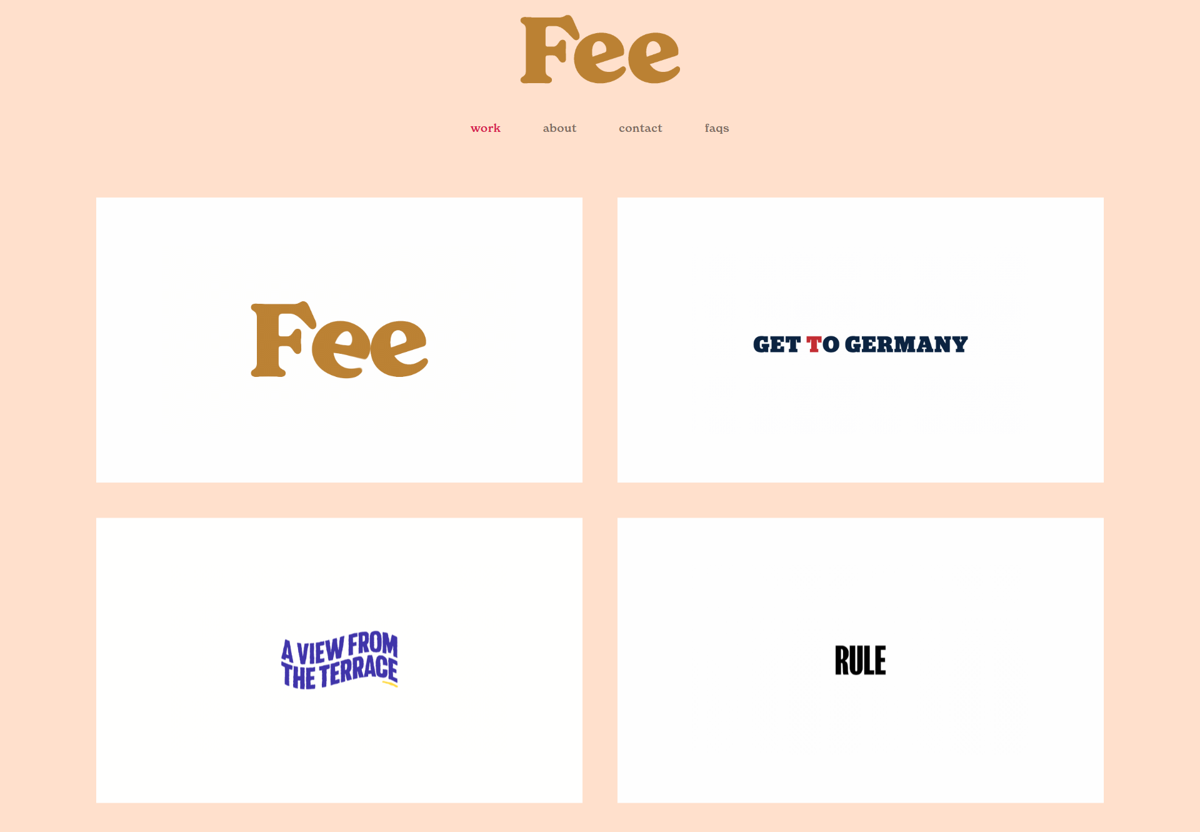 Screenshot of Fee Sheal, from the motion design portfolios collection.