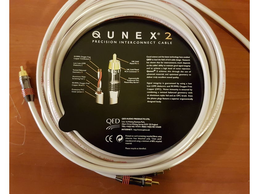 QED Qunex 2 Interconnect Cable. 3 meters. RCA.