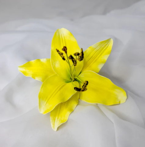 Yellow Asiatic Lily Flowerhead - Realistic Artificial Flowers - Image 3