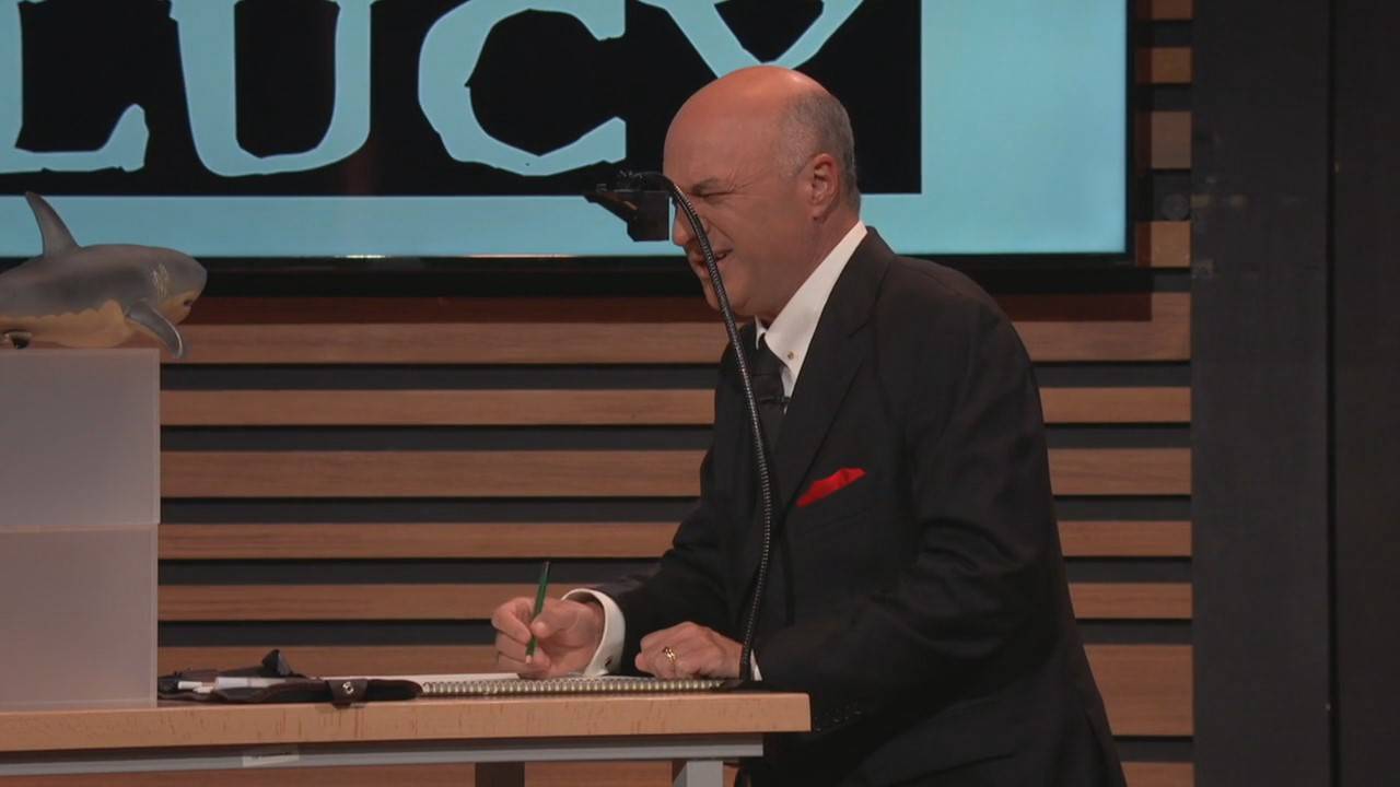 Kevin O'Leary drawing with LUCY drawing tool shark tank