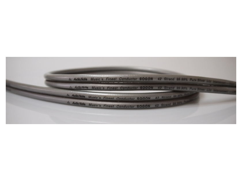 *** Audio Note SOGON RCA  ** 99.99% PURE Silver 42 Strand ** 1m  ( ** LOWEST PRICE ** PRICED **)