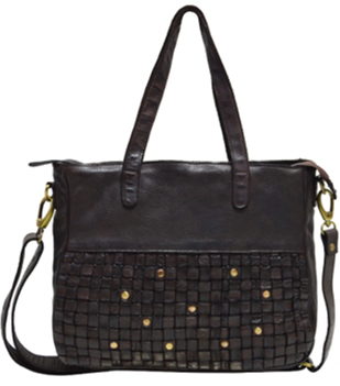 Washed Leather Handbag with Adjustable Shoulder Strap Style 953 - Image 2