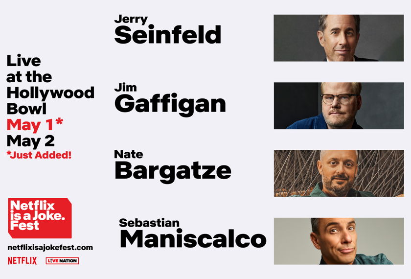 Netflix is a Joke Presents: Jerry Seinfeld, Sebastian Maniscalco, Nate Bargatze, Jim Gaffigan obras de arte