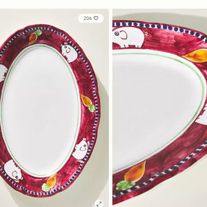 Vietri Melamine Campagna Oval Platter -PIG
