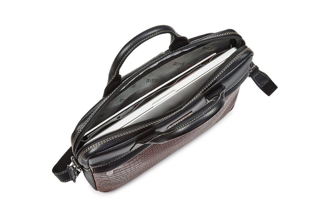 Quality Full Grain Leather Laptop Shoulder Bag - Image 7