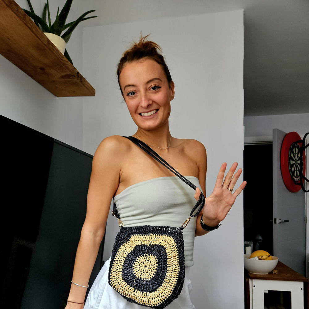 Straw satchel bag - crochet pattern