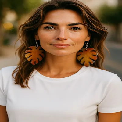 Fluid Art Resin - Leaf Earrings