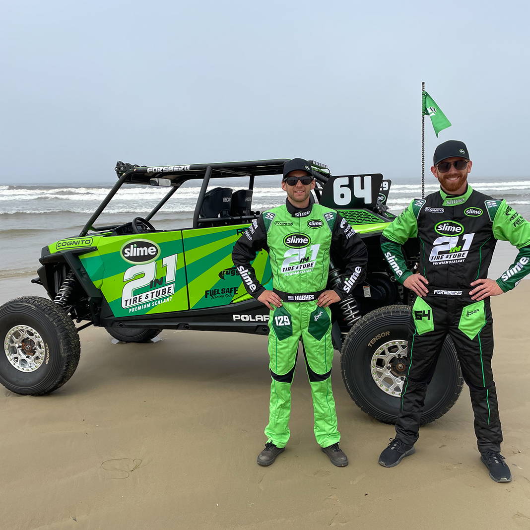 Chris Forsberg and Dylan Hughes with Slime Road to Baja UTV