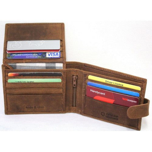 RFID lined Cow Hide Hunter Leather Wallet Style 12006 - Image 4