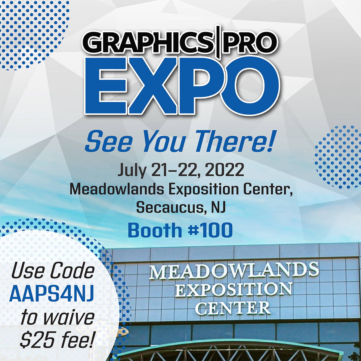 All American Print Supply Co. at Graphics Pro Expo July 21-22, 2022 Meadowlands Exposition Center, Secaucus, NJ Booth #100. Use code AAPS4NJ to waive the $25 fee! See You There! Exhibiting DTF printers, DTG printers, and all your garment printing supplies!