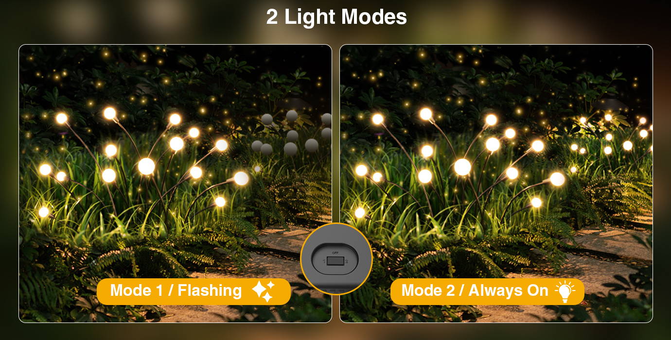 solar powered mini led firefly lights 2 Mode