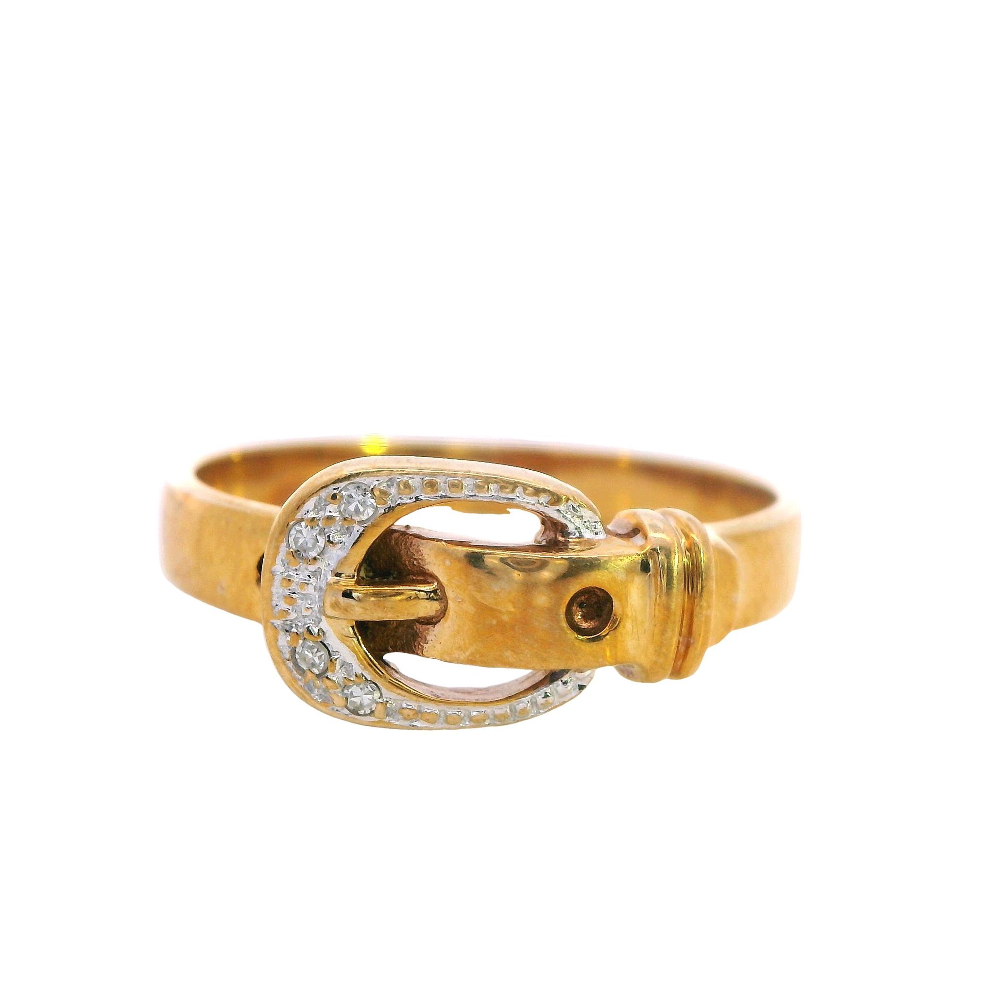Chic Diamond Buckle Embrace Ring