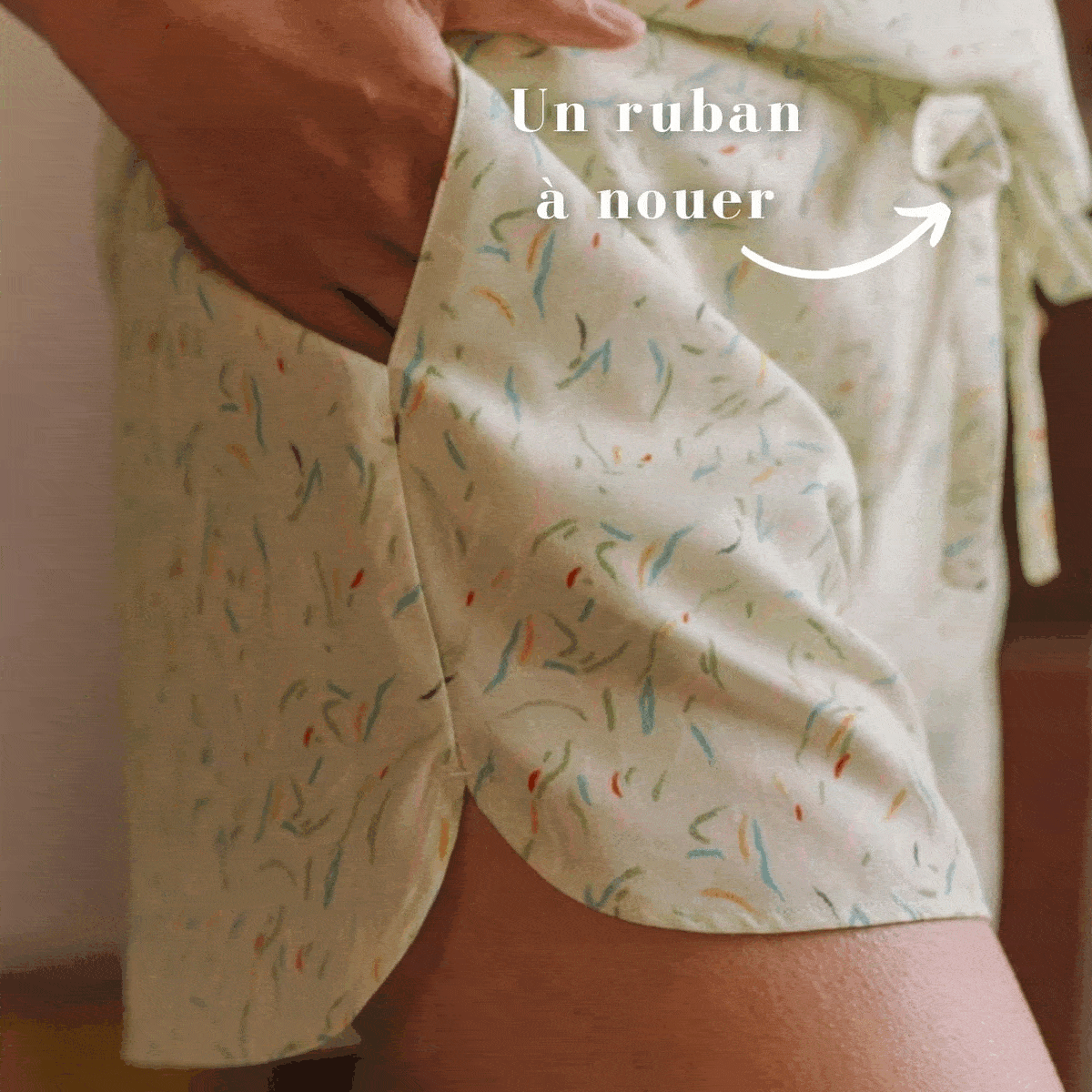 Nêge Paris - Short jour et nuit Matin Caresse vert pastel en tencel lyocell certifié oeko-tex
