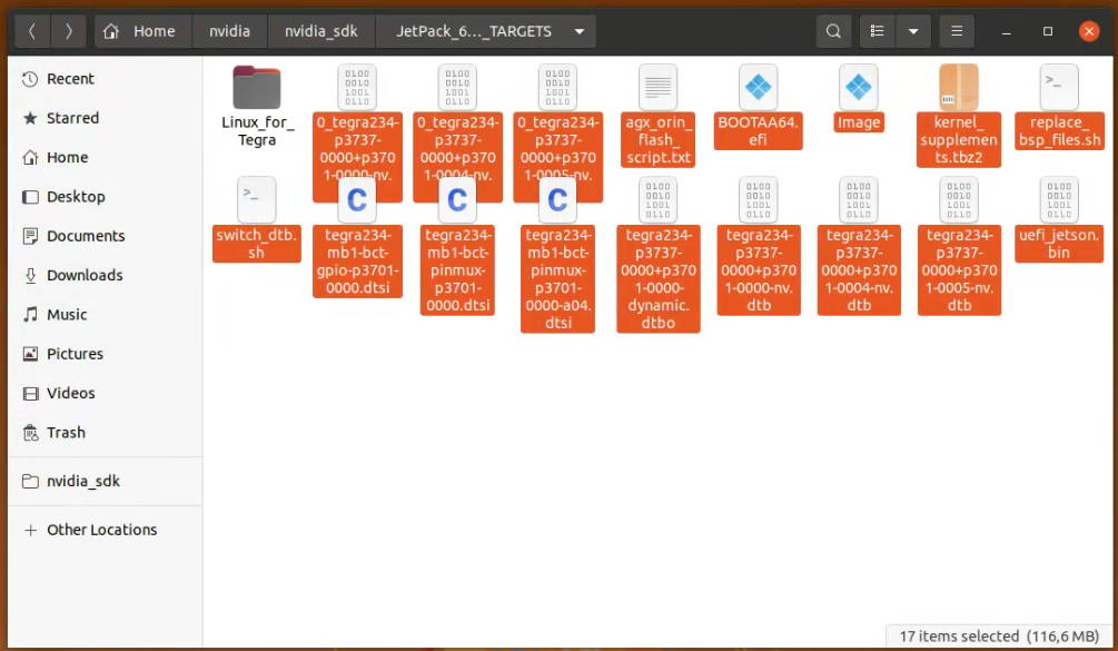 BSP files moved in target HW image folder