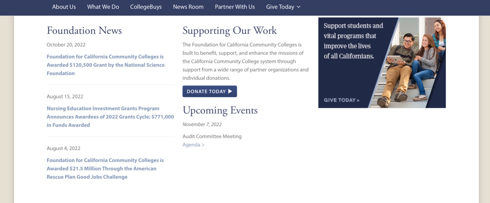Foundation for California Community Colleges product / service