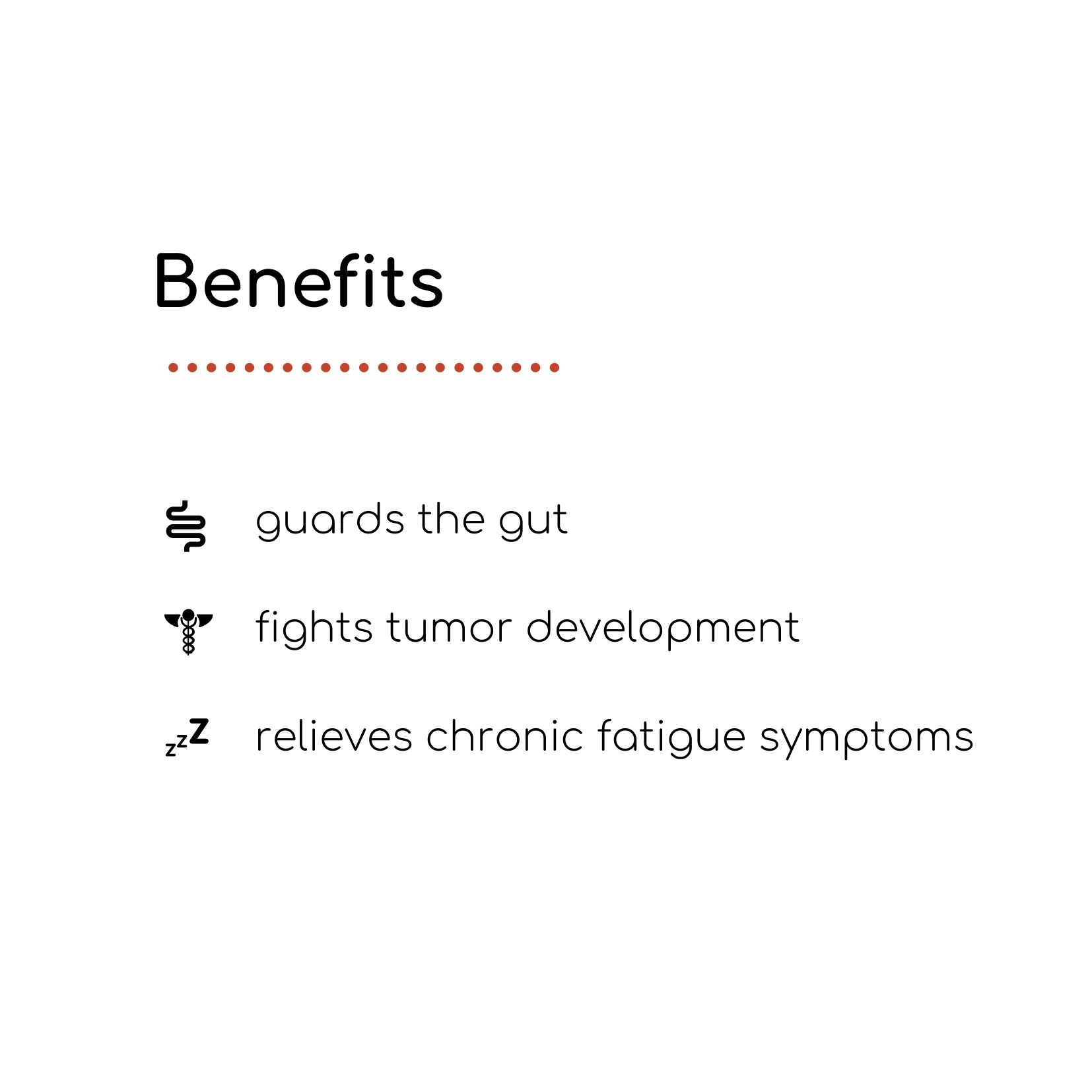 Infographic list of benefits