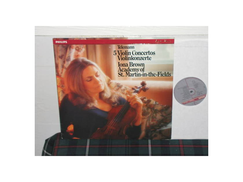 AoStMitF/Iona Brown - Telemann 5 Violin Ct Philips Import pressing 411