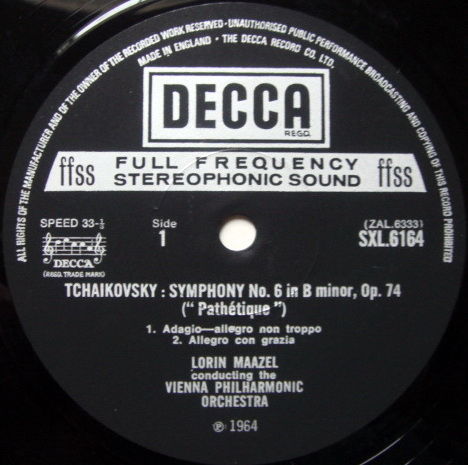DECCA SXL-NB-ED4 / MAAZEL, - Tchaikovsky Sym No.6 Pathe...