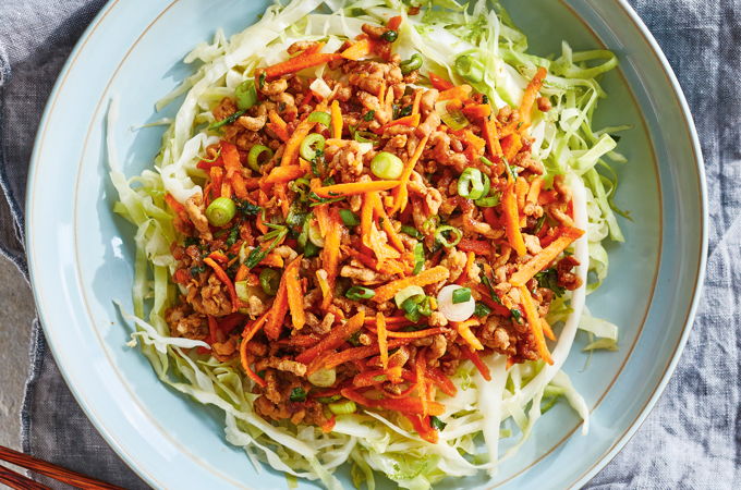 Egg Roll in a Bowl (Cabbage Noodles with Ginger Pork)