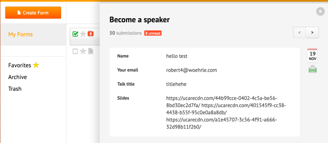 Form Summary Data Jotform