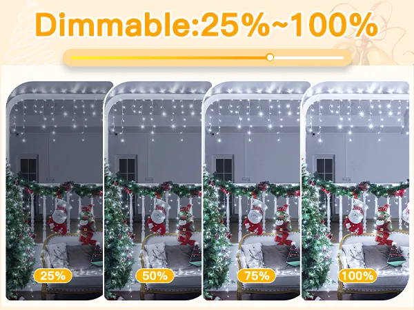 Features of Ollny's 720 leds cool white icicle lights