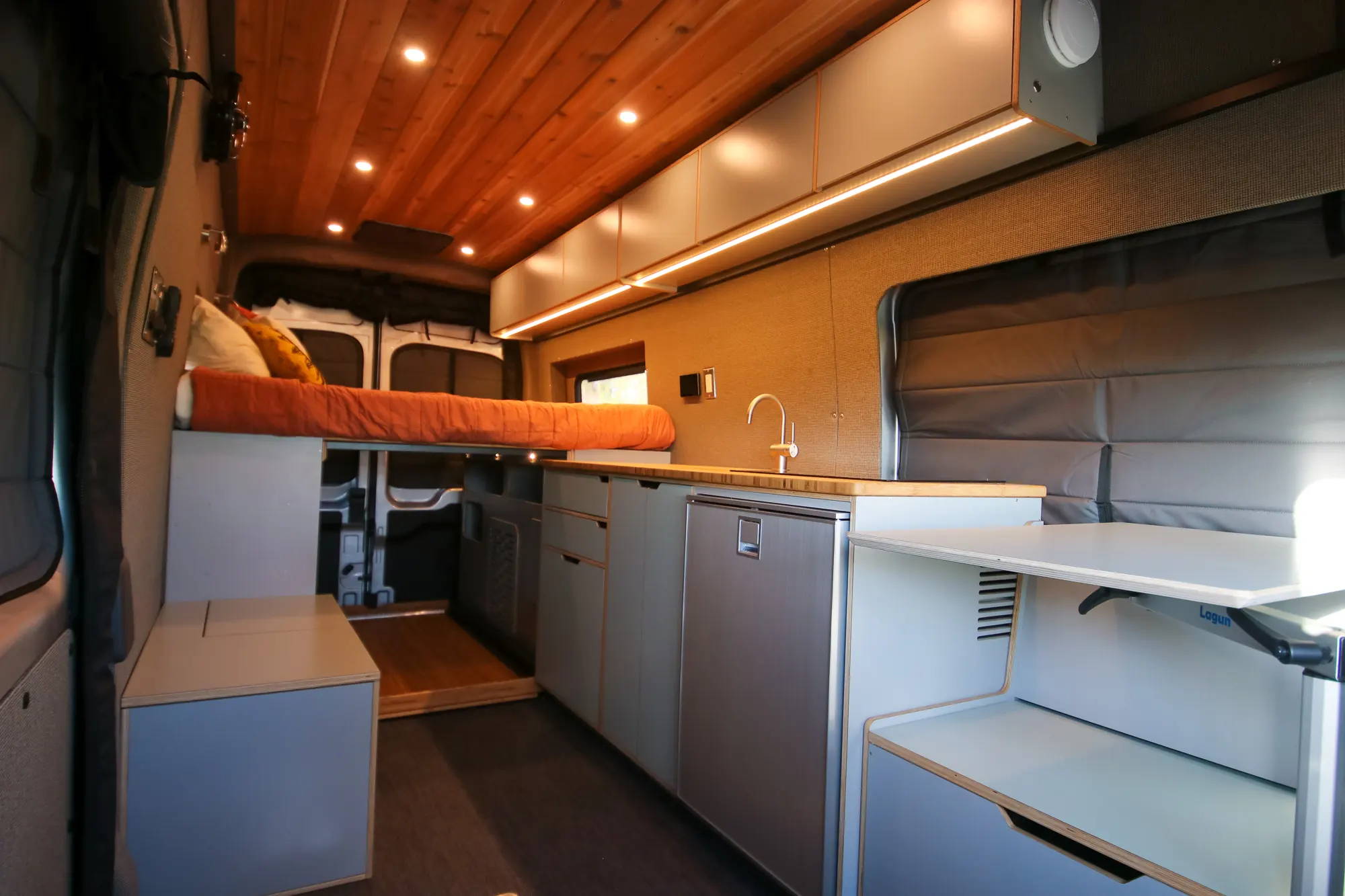 Interior View of Ford Transit Luxury Conversion Van by The Vansmith