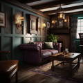 London Pub inspired home decor with chesterfield sofa, london interior design decor, Vintage Frog, Surrey antique Shop