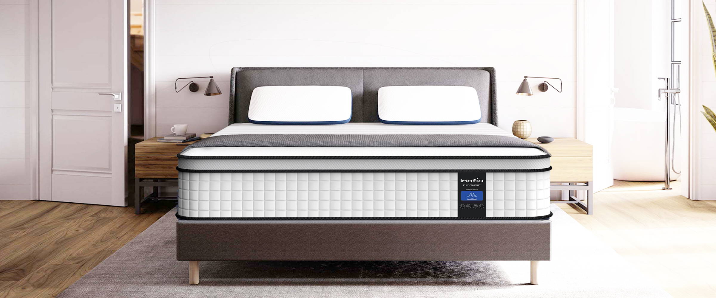 Full Mattress, 10 Inch Hybrid Innerspring Mattress With Memory Foam, Support & Pressure Relief Medium Firm Feel Mattress In A Box